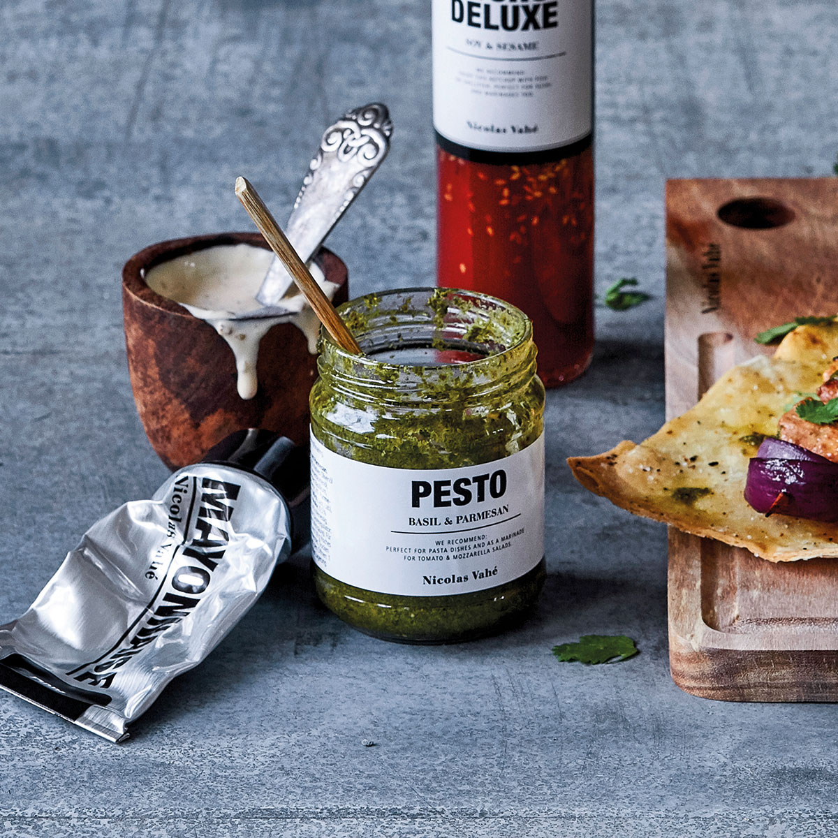 Miljøbilde pesto permesan og basilikum Pesto - Basilikum & Parmesan