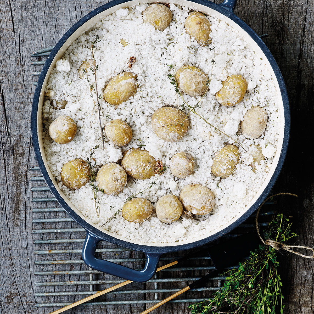 Saltkokte poteter med fransk sjøsalt Fransk sjøsalt