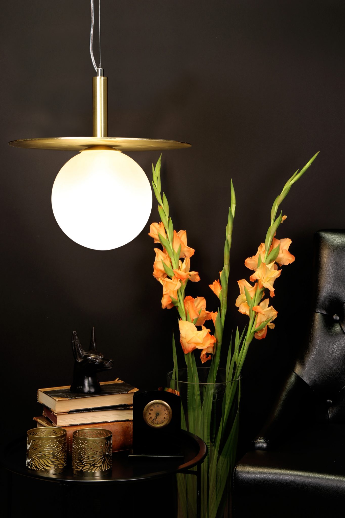 Miljøbilde - Taklampe messing og glass Taklampe - Art Deco