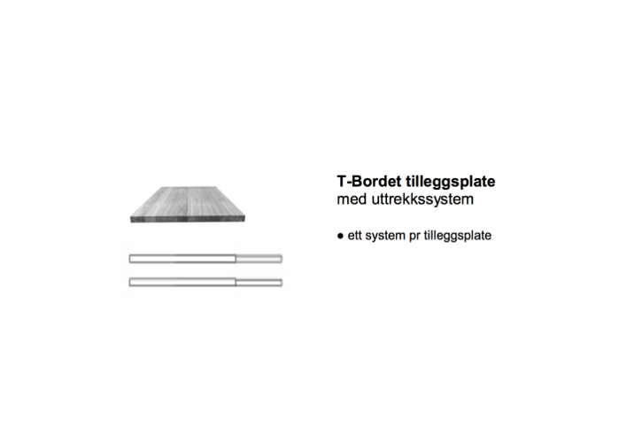 Tilleggsplate - T-bordet, Ygg & Lyng Tilleggsplate - T-bordet