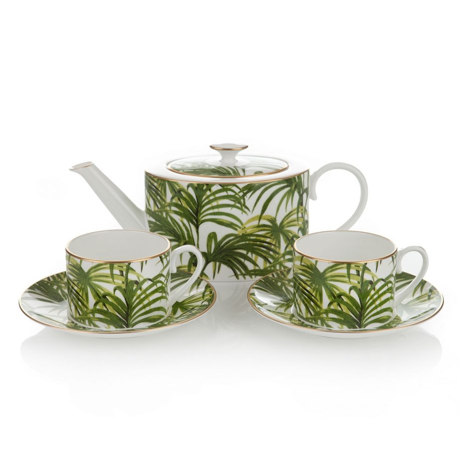 palmeral cup saucer teapot 920x920 - Tekopp med underskål - Palmeral, House of Hackney
