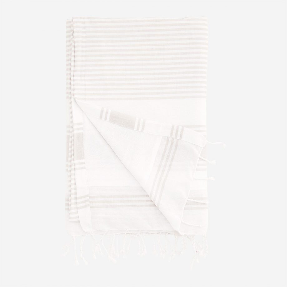 si ki 32lg 920x920 - Strandhåndkle - Lys grå/Hvit med striper