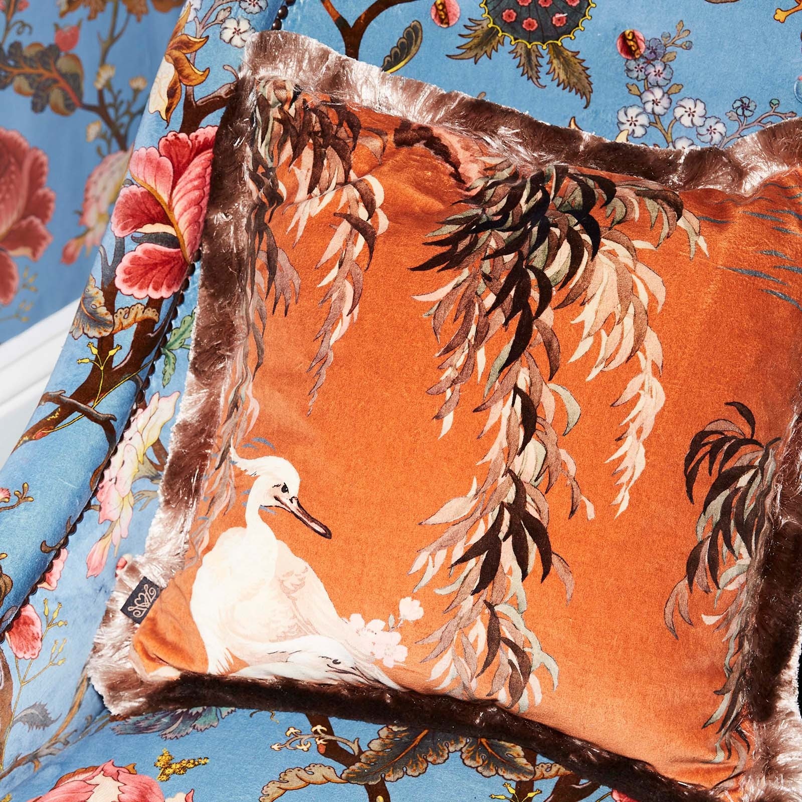 zeus-medium-fringe-cushion-tobacco Pute - Zeus, Tobacco, fringed, House of Hackney