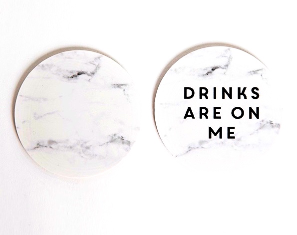 Coaster - Hvit marmor Coaster - Hvit marmor