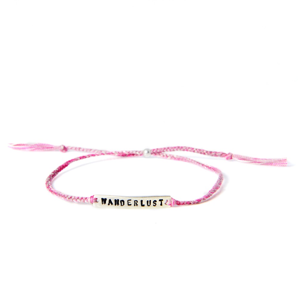 wanderlust-pink-silver Armbånd - BE!NOTICED, WANDERLUST, rosa og sølv