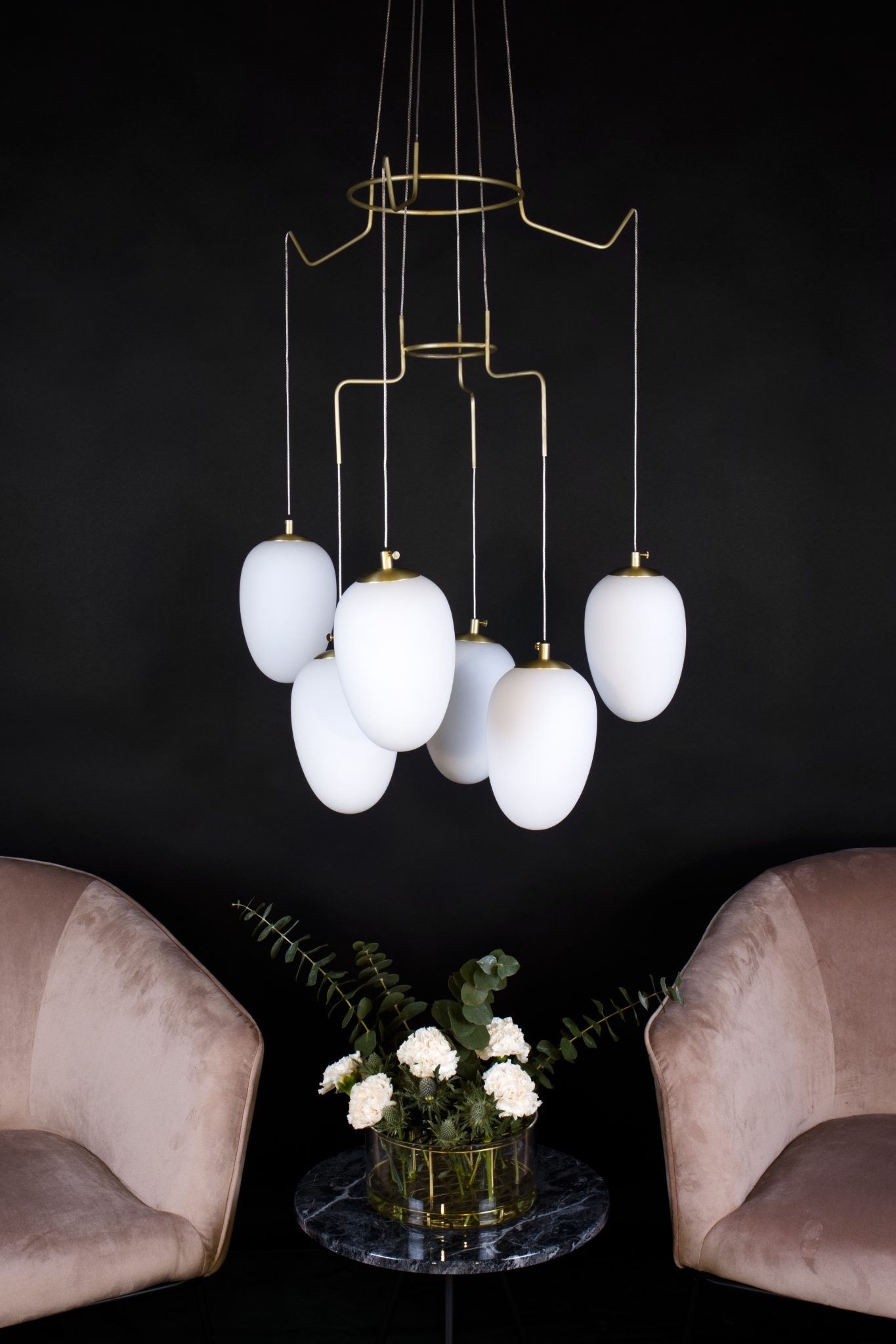 Taklampe - Divine 6 Taklampe - Divine 6, børstet messing