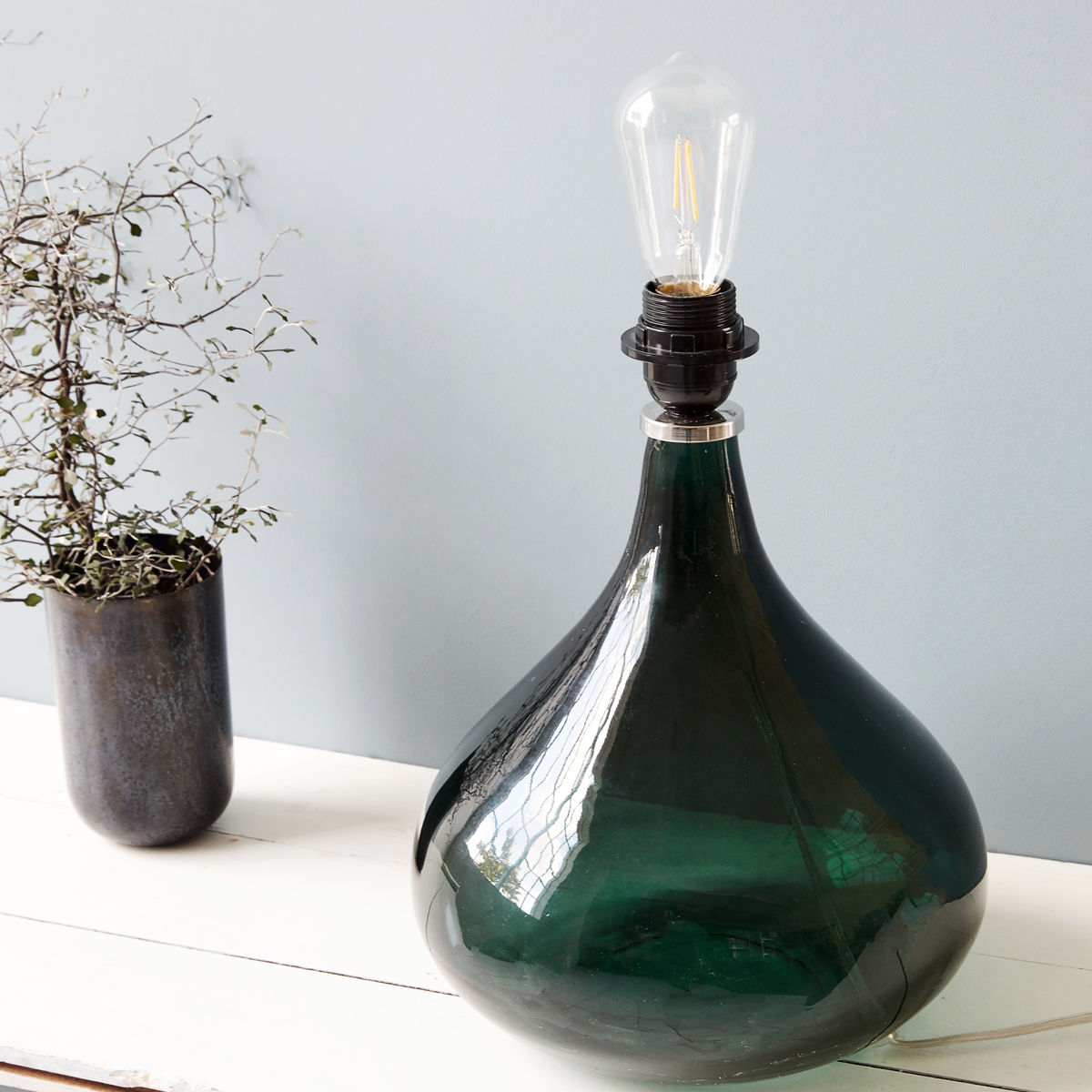 Bordlampe - Grønt glass Bordlampe - Grønt glass