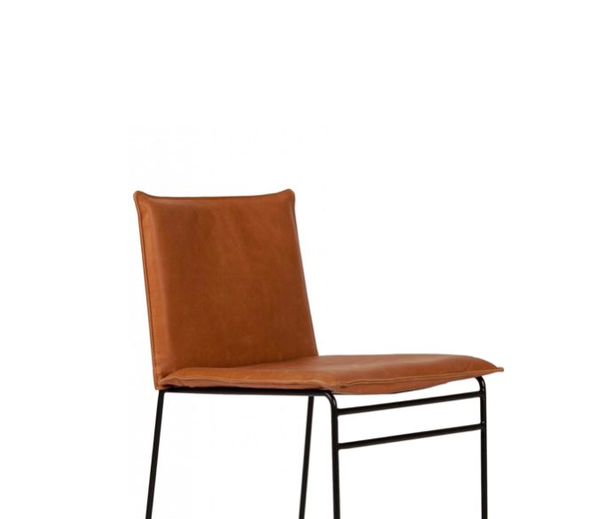 Kyst barstol med trekk i skinn vintage cognac Ygg & Lyng - Kyst barstol, sete- og ryggpute