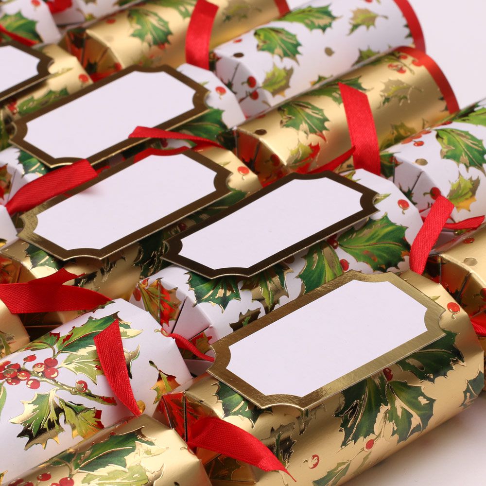 Crackers - "Gilded holly" Crackers - "Gilded holly" 6 stk