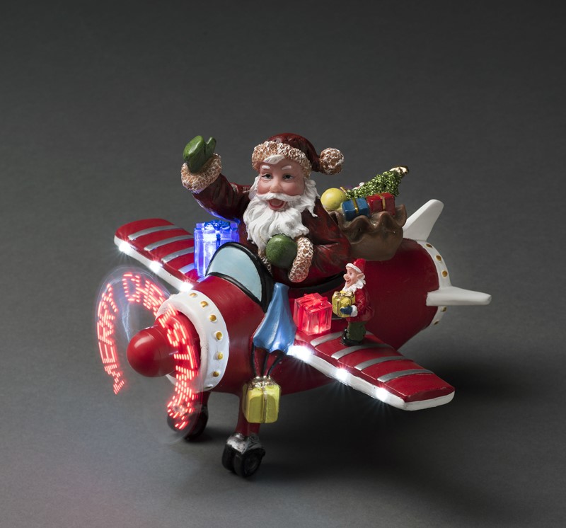 Fly med nisse "Merry christmas" Julenisse i fly - "Merry Christmas"