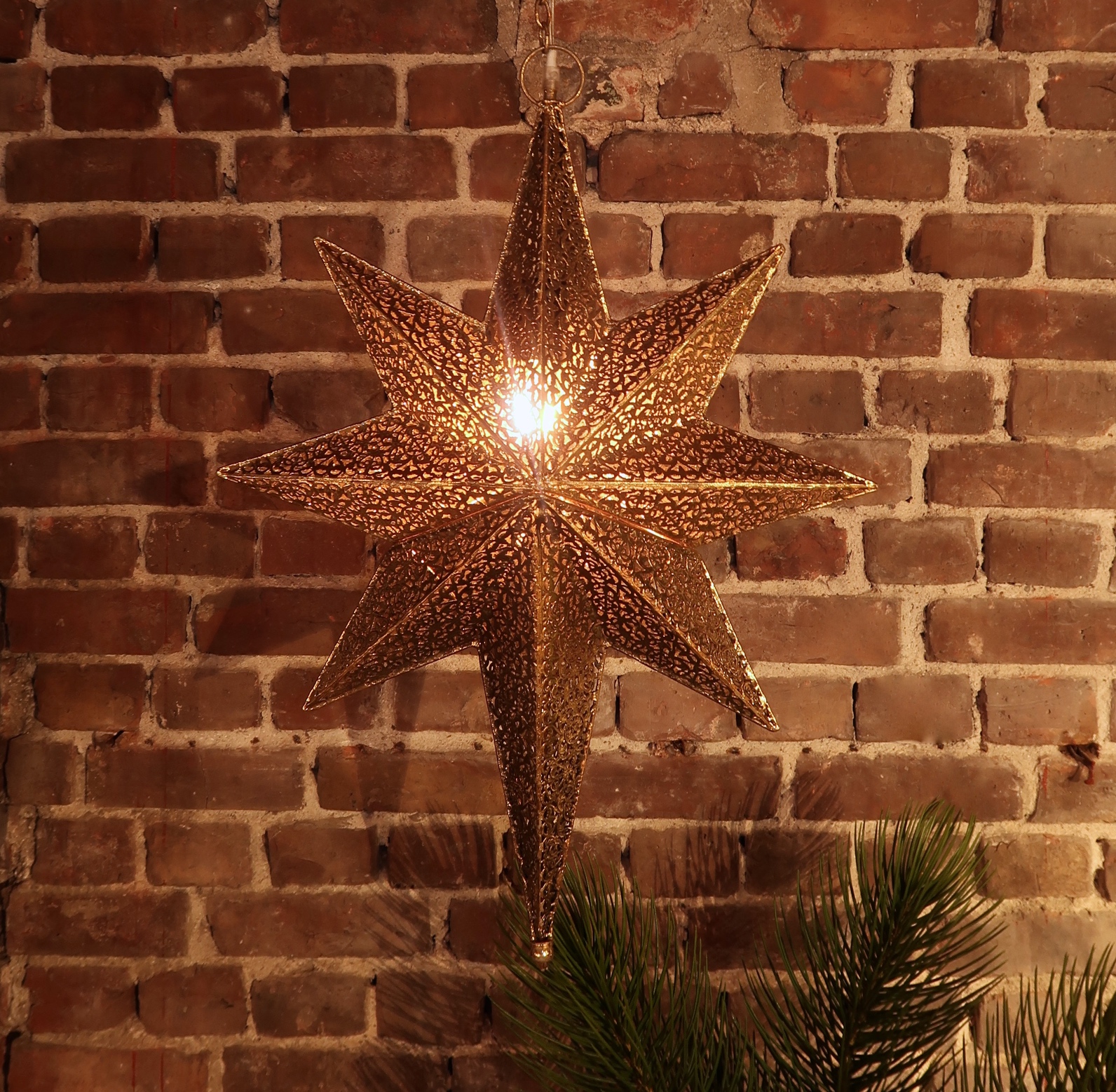 Adventstjerne - Forgyllet metall, large Adventstjerne - Forgyllet metall