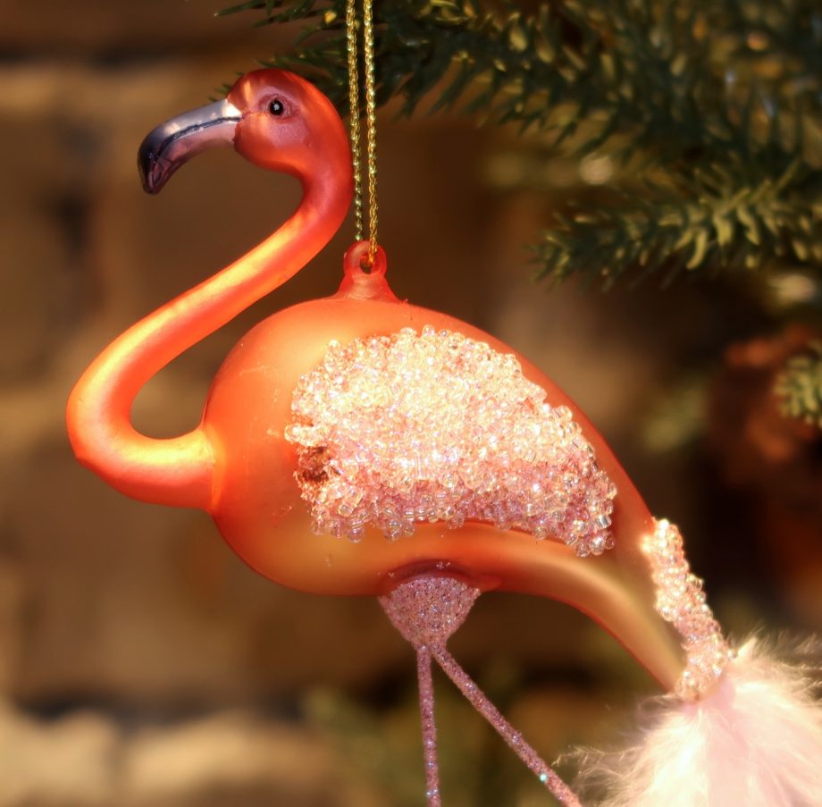 IMG 4783 920x903 - Julepynt - "Glass pink flamingo"