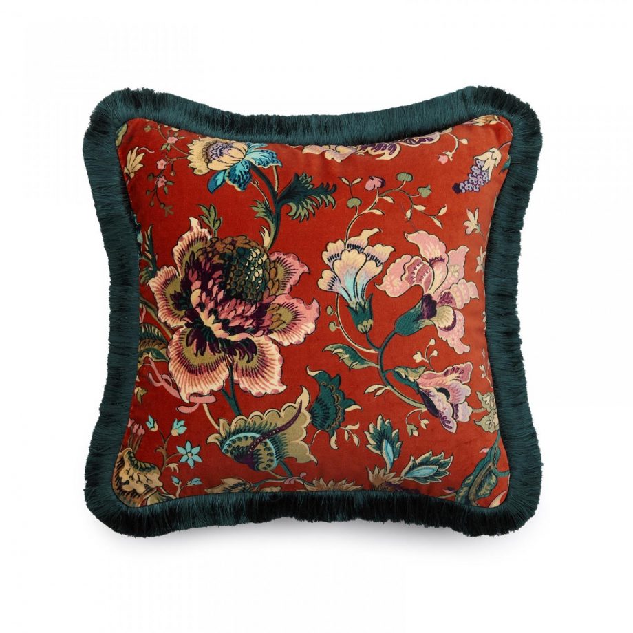 majorelle medium fringe cushion henna 1 920x920 - Pute - Majorelle, medium velvet fringed, House of Hackney