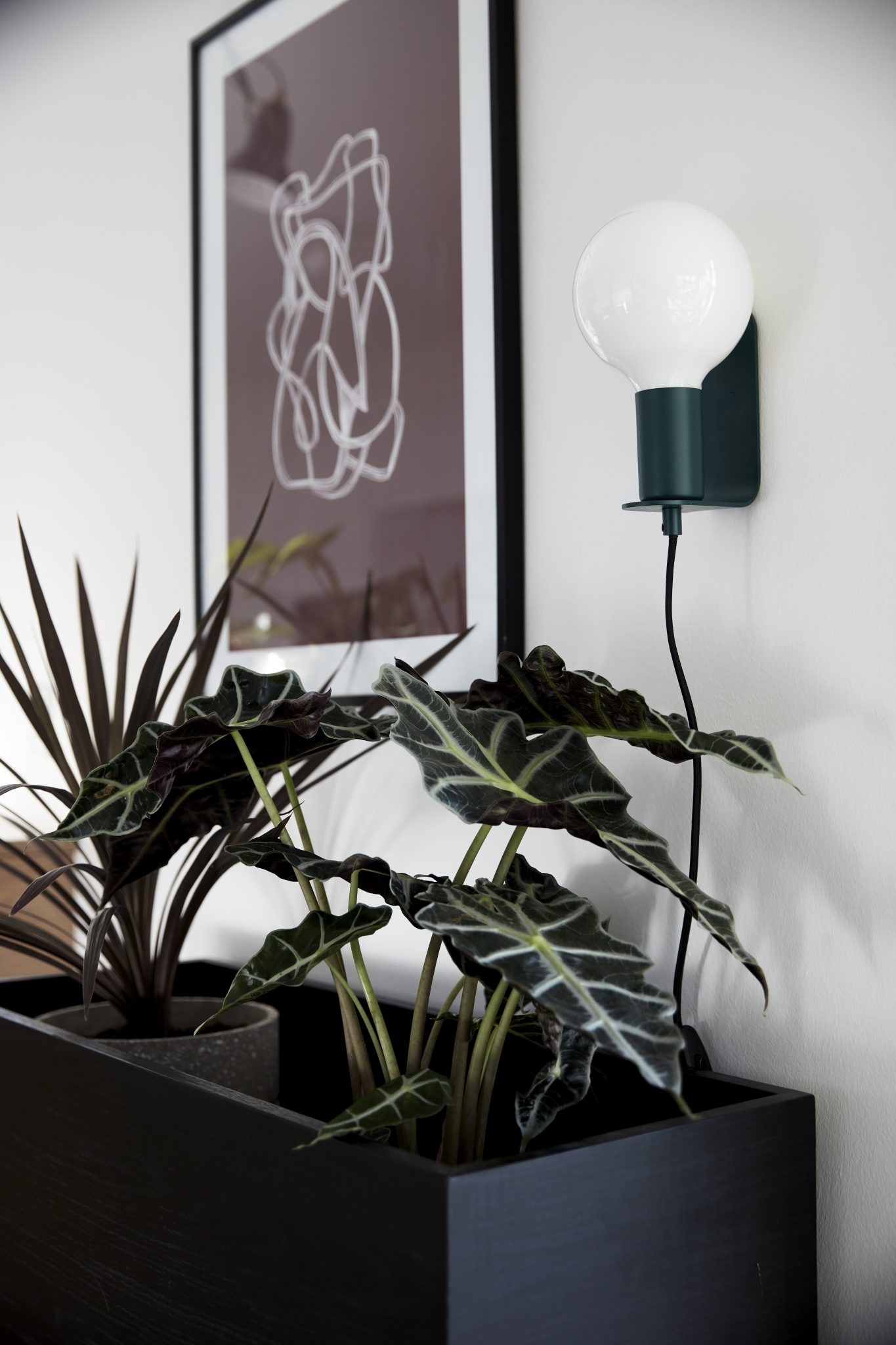 Vegglampe - Grønn, ink lyspære Vegglampe - Grønn, ink lyspære