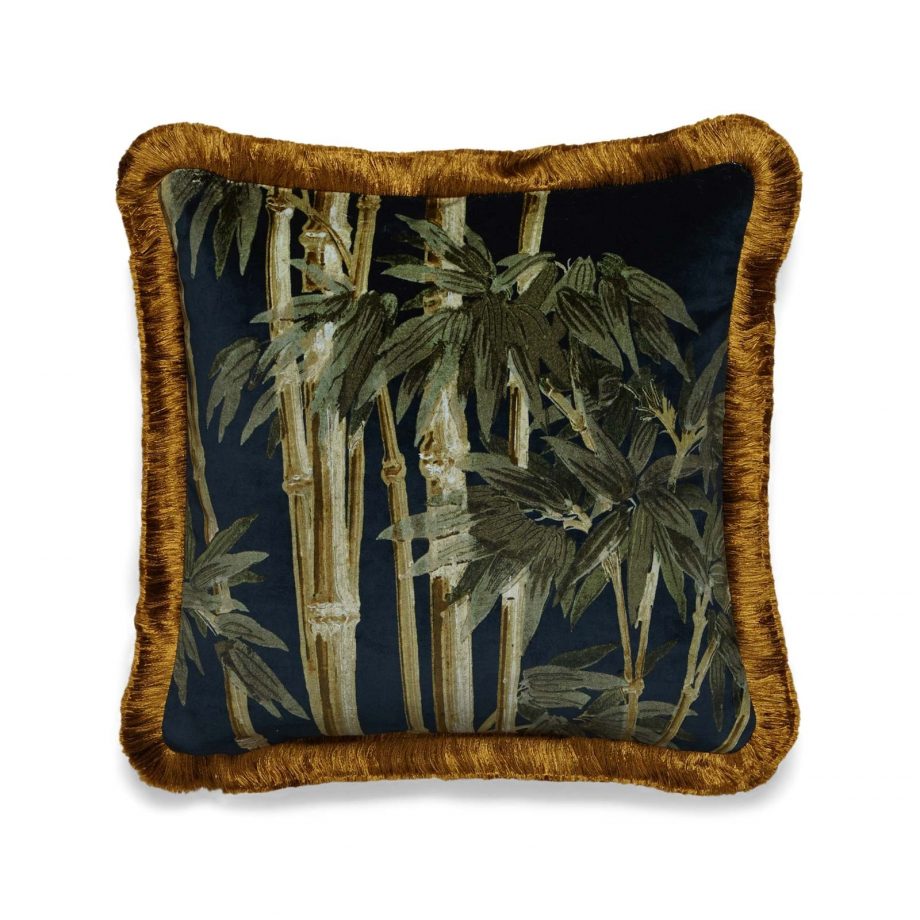 bambusa velvet fringed cushion midnight 1 920x920 - Pute - Bambusa, midnight, fringed, House of Hackney