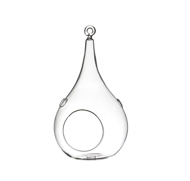 Lyslykt/vase - Glassdråpe, Lyslykt/vase - Glassdråpe, large