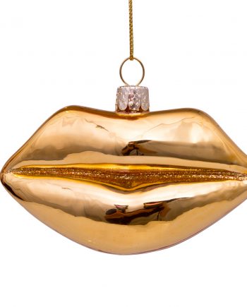 1187000060032.org  350x435 - Julepynt - " Glass lips, gold "