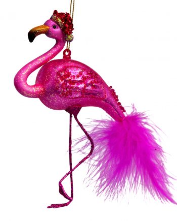 2172200150019.org  350x435 - Julepynt - "Flamingo w/ christmas hat"
