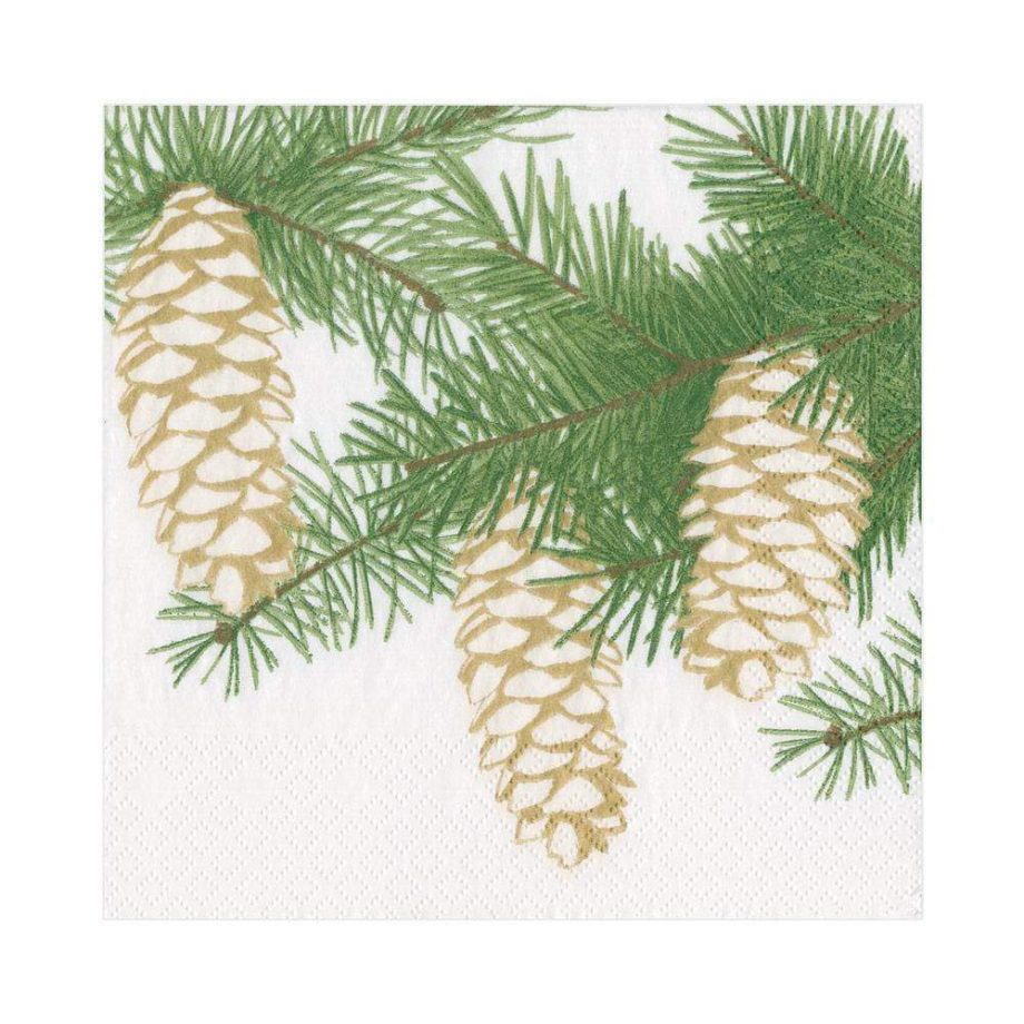 15500l caspari pinecones paper luncheon napkins in ivory 20 per package 4818619170863 1024x1024 920x920 - Servietter "Ivory pinecones"