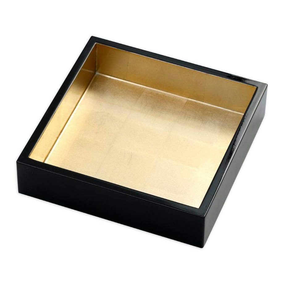hl13 caspari lacquer luncheon napkin holder in black gold 1 each 4818762924079 1024x1024 920x920 - Serviettholder - Black and gold
