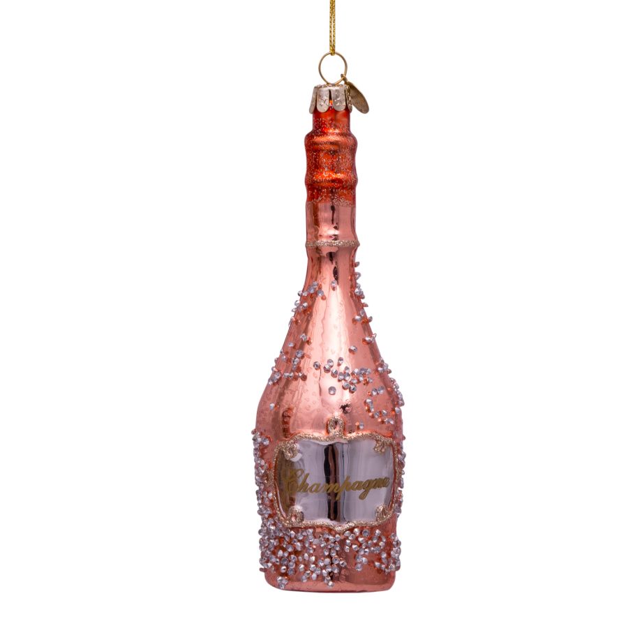 1172850160025.org  920x920 - Julepynt - Glass rose gold champagne bottle w/diamonds