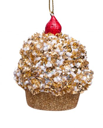 3162810080034.org  350x435 - Julepynt - Cupcake gold allover glitter cherry on top