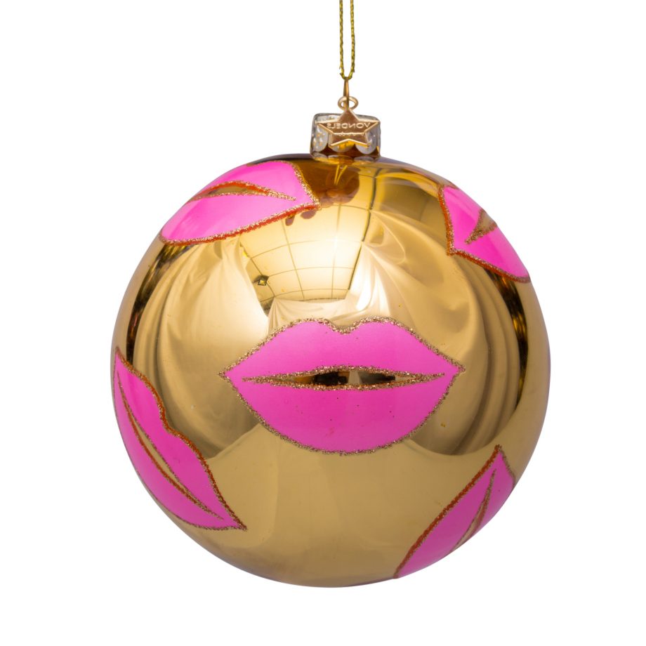 4201230010012 920x920 - Julepynt - Glass gold shiny w/ pink lips