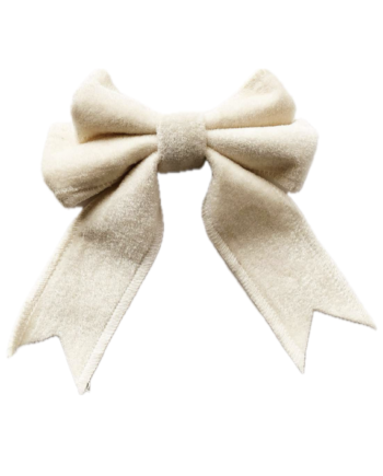 Julepynt - Velur sløyfe, beige