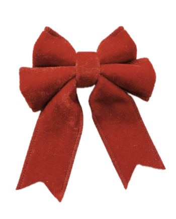 Julepynt - Velur sløyfe, rød