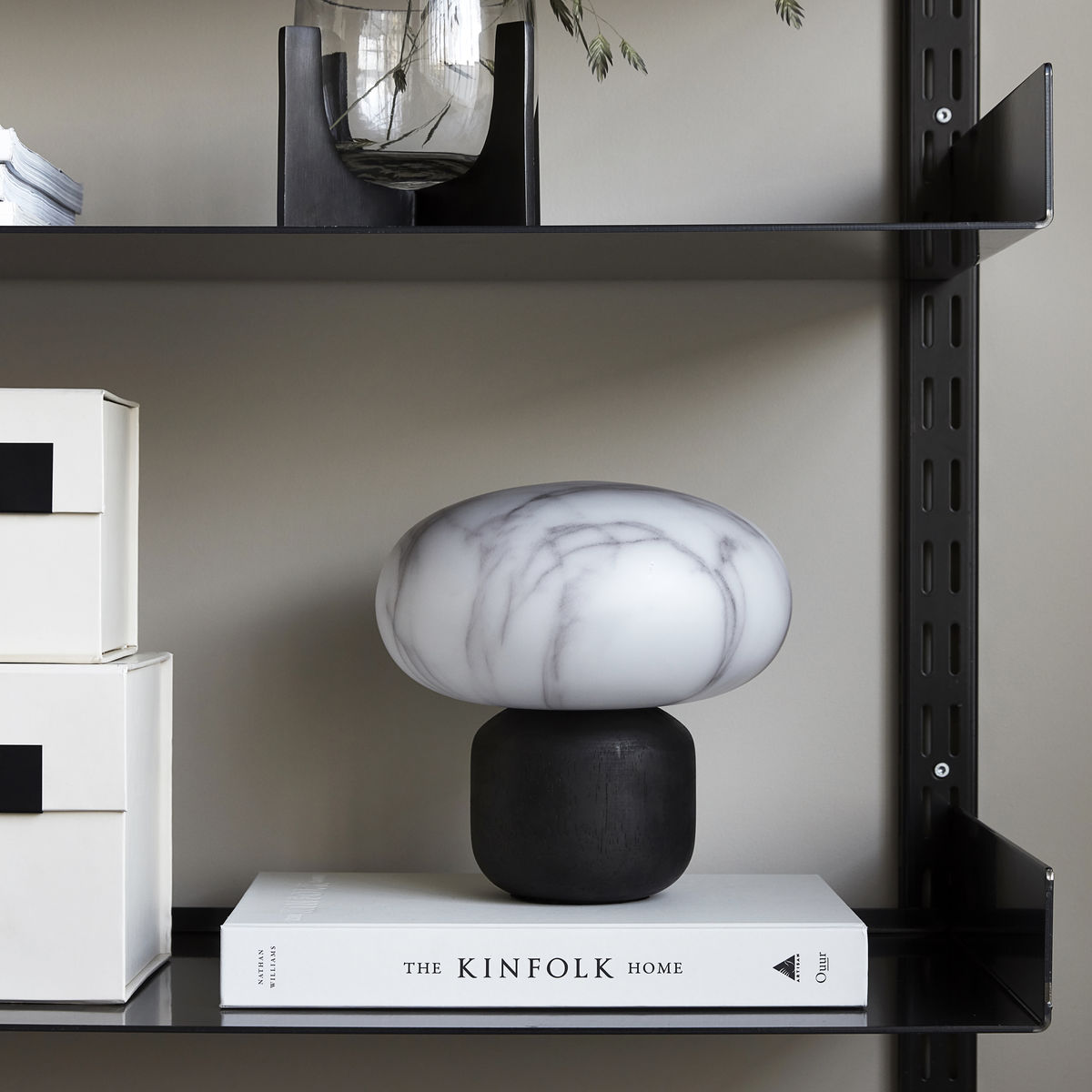 Lanterne "Fog" - Black/white marble Lanterne "Fog" - Black/white marble