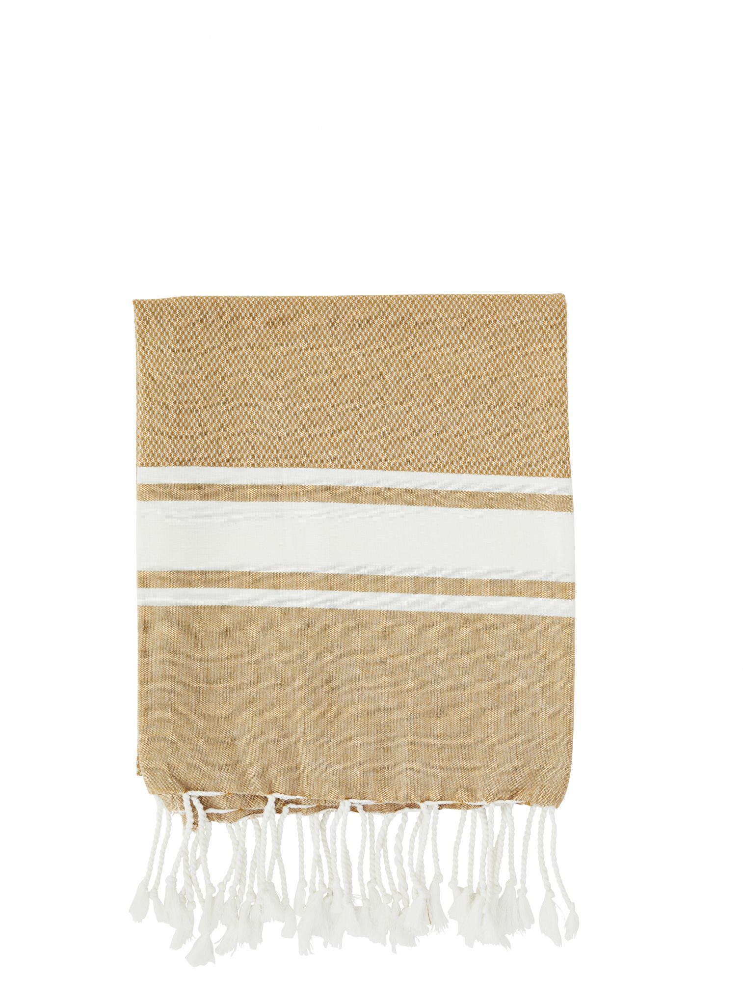 Håndkle "striped" oker - 100x180 cm Håndkle "striped" oker - 100x180 cm