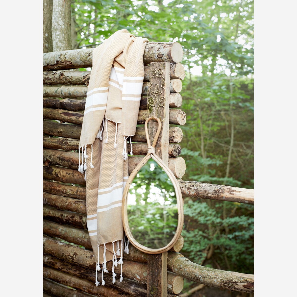 Håndkle "striped" oker - 100x180 cm Håndkle "striped" oker - 100x180 cm