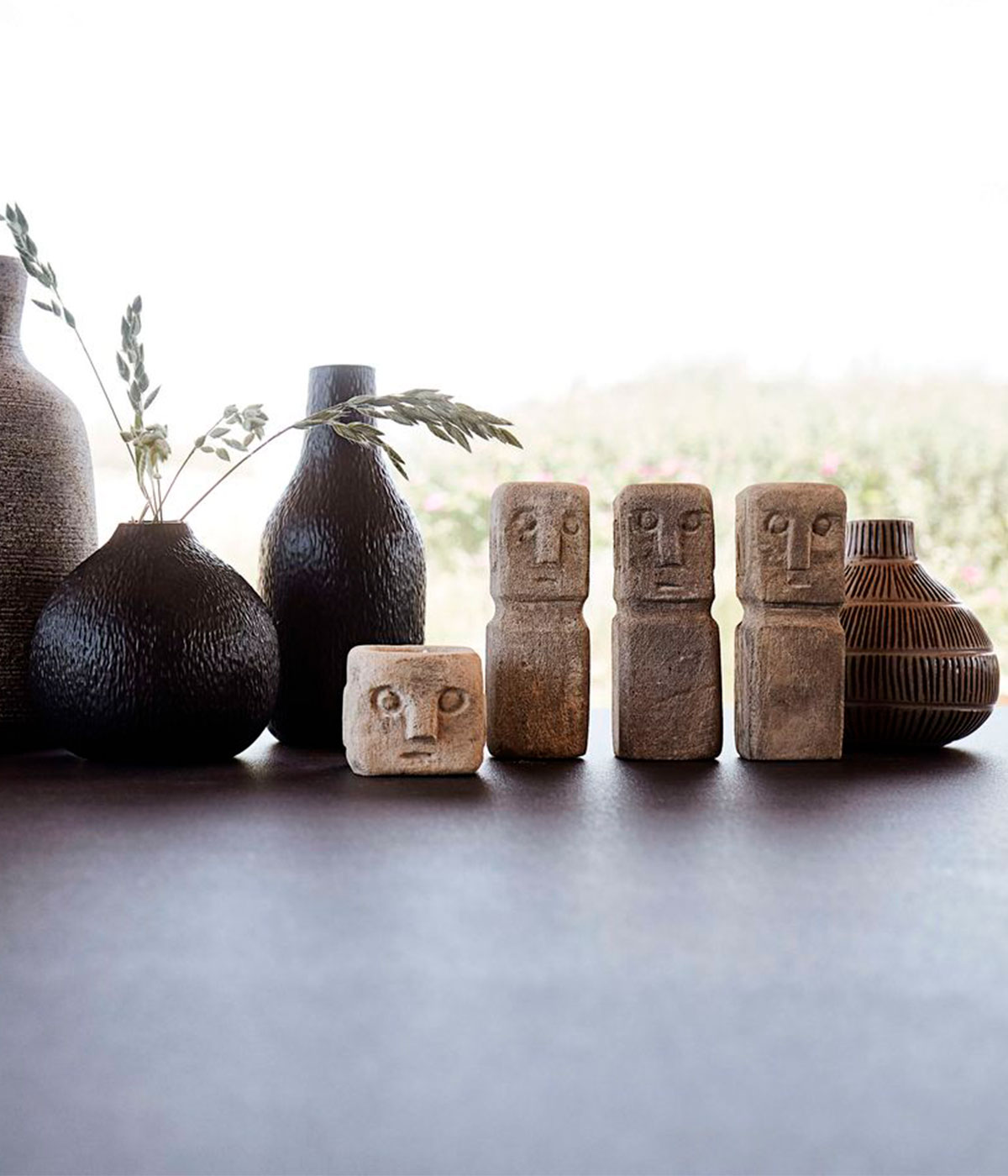 Skulptur " Ray" Skulptur "Ray" Set á 3 - Natur