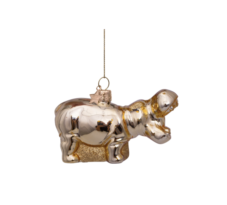 Skjermbilde 2021 10 08 kl. 09.16.41 920x832 - Julepynt - Glass shiny gold hippopotamus