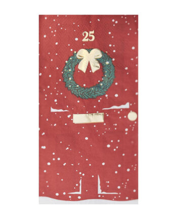 red 569   christmas door napkins   cut out v2 350x435 - Servietter "Christmas door"
