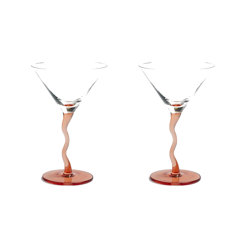 Martini "curly"- Pink, set á 2 stk Martini "curly"- Pink, set á 2 stk