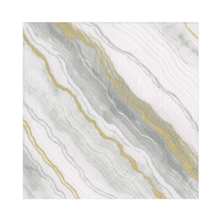13742l caspari marble paper luncheon napkins in grey 20 per package 11856348020783 1024x1024 920x920 - Servietter - "Marble"