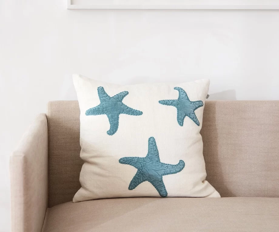 ZCC400150 19 3.jpg 920x767 - Putetrekk "Star fish" - Heaven blue/offwhite 50x50 cm