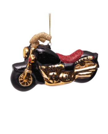 Skjermbilde 2022 09 30 kl. 10.11.47 350x435 - Julepynt - Glass black/gold motorcycle