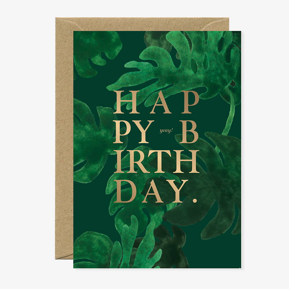 Kort "Happy birthday Monstera" Kort "Happy birthday Monstera"