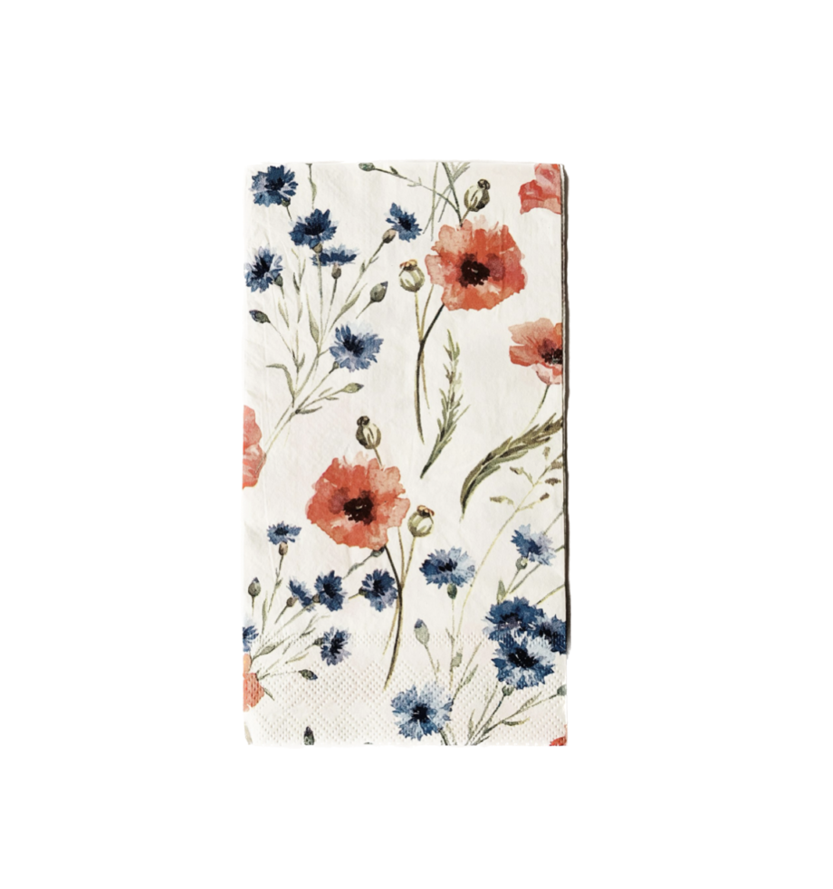 Servietter - Blomster røde/blå - Palma store
