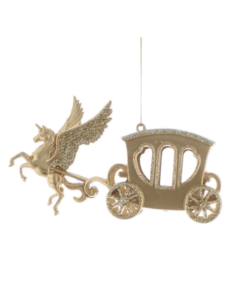 Julepynt - Enhjørning med vogn