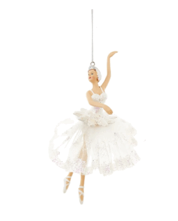 Julepynt - Ballerina, hvit