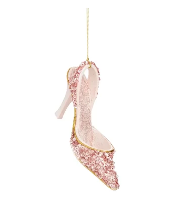 Julepynt - Glittersko, rosa